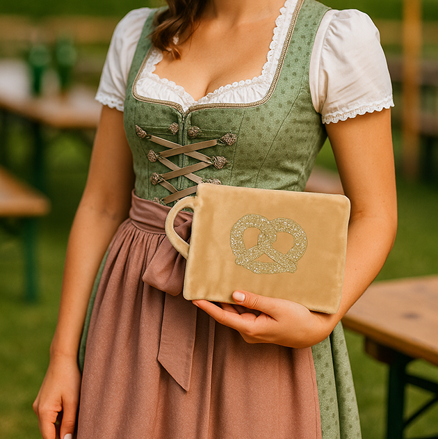 Samttasche Wiesn Brezl