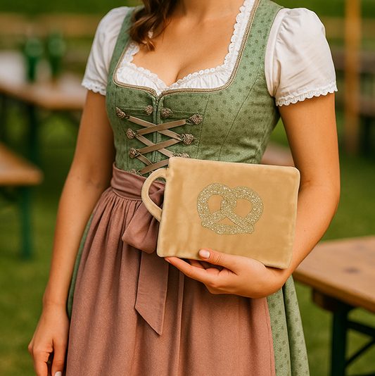 Samttasche Wiesn Brezl