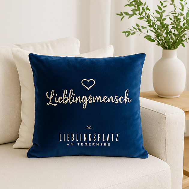 Samtkissen "Lieblingsmensch"