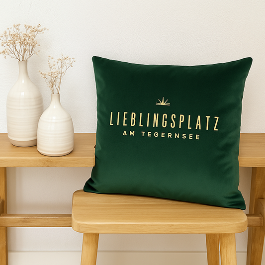 Samtkissen Logo Lieblingsplatz
