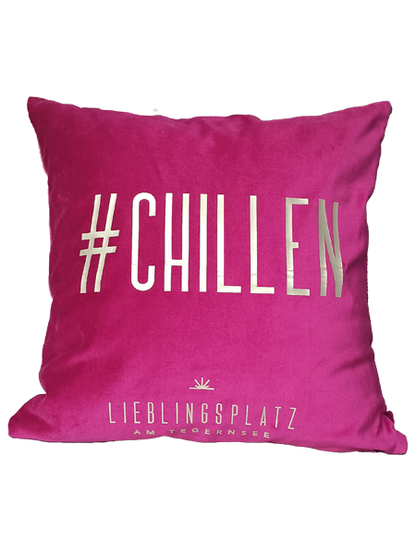 Samtkissen "Motiv Chillen"